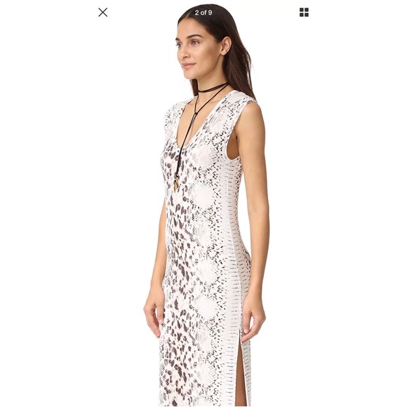 Haute Hippie V-Neck Maxi Dress- Snake Print - Picture 7 of 8